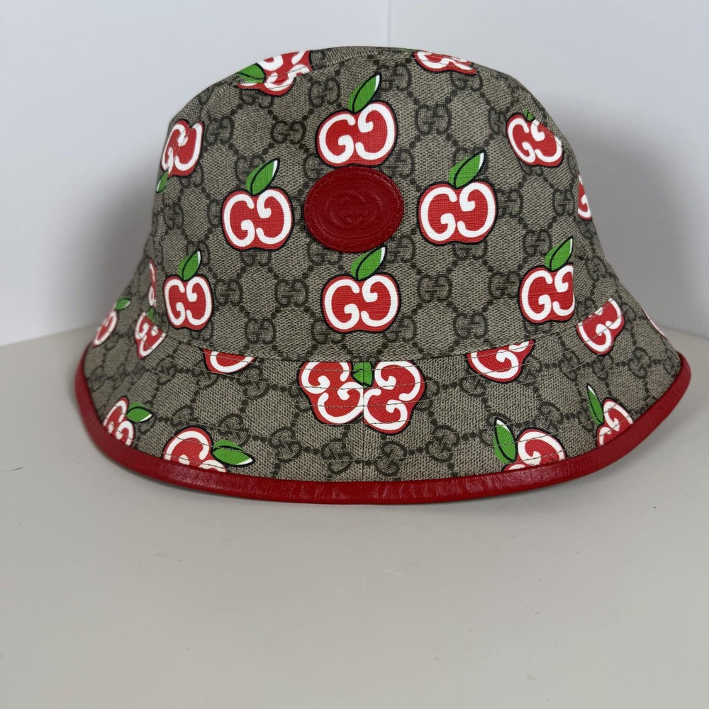 Gucci GG Supreme Monogram Les Pommes Apple Bucket Hat